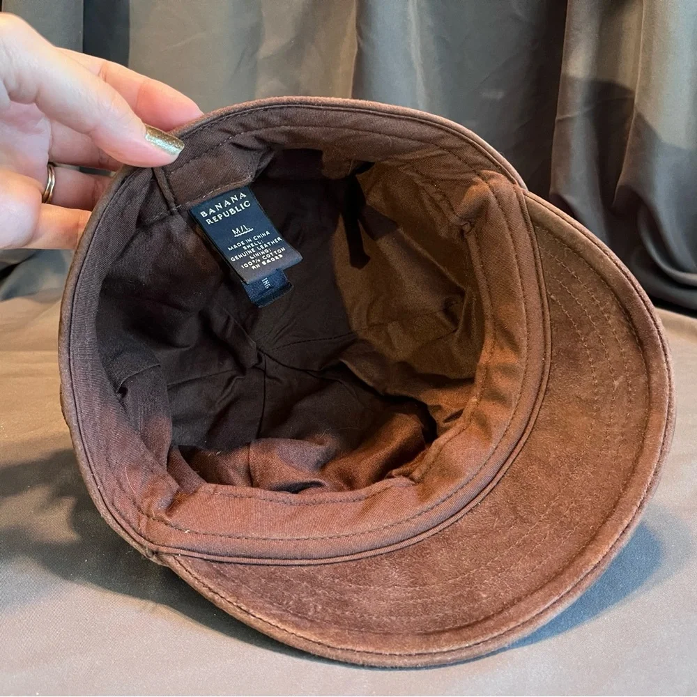 Banana Republic Brown Suede Hat women’s M/L size 22 3/8 - Picture 6 of 10
